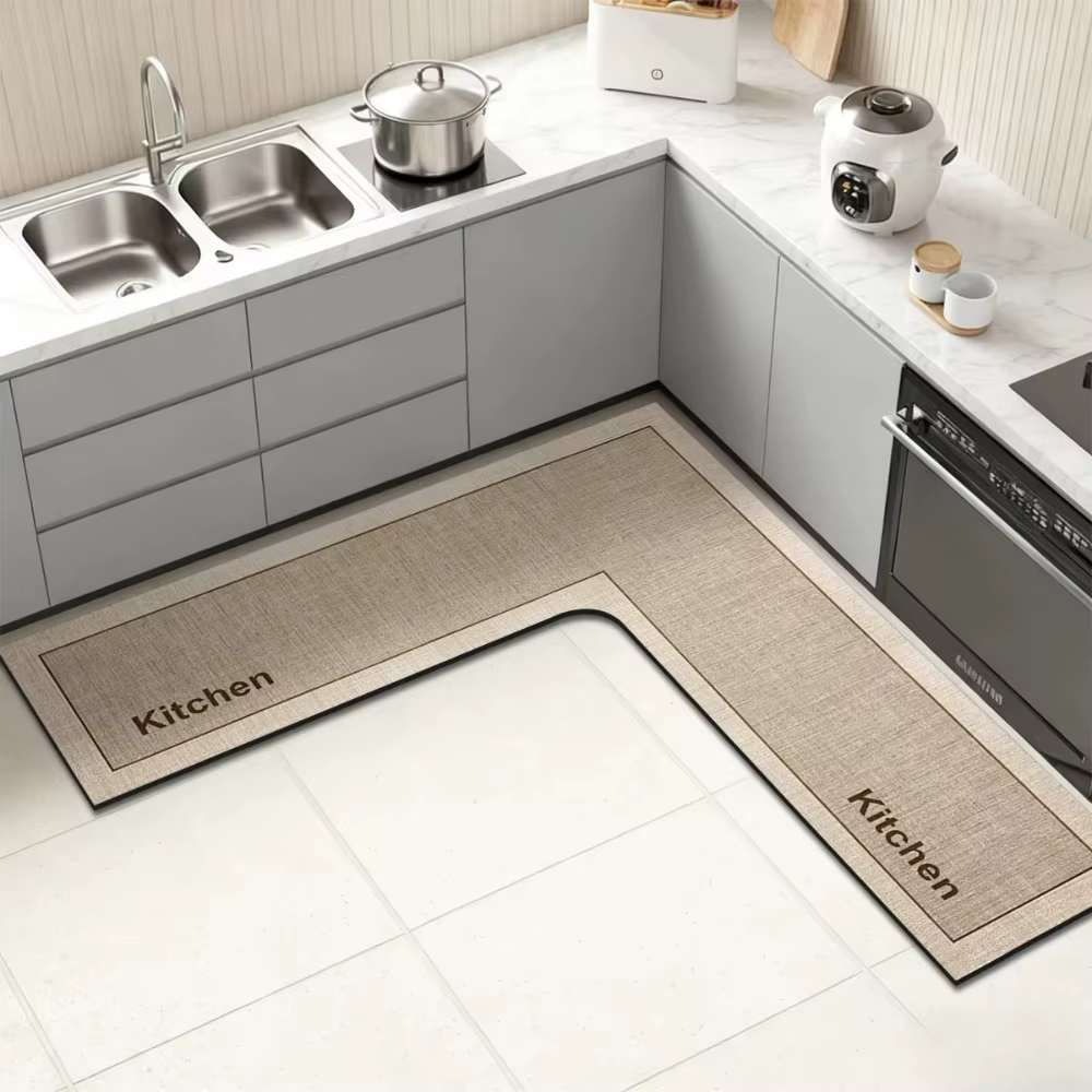 Tapis de cuisine de luxe en forme de L