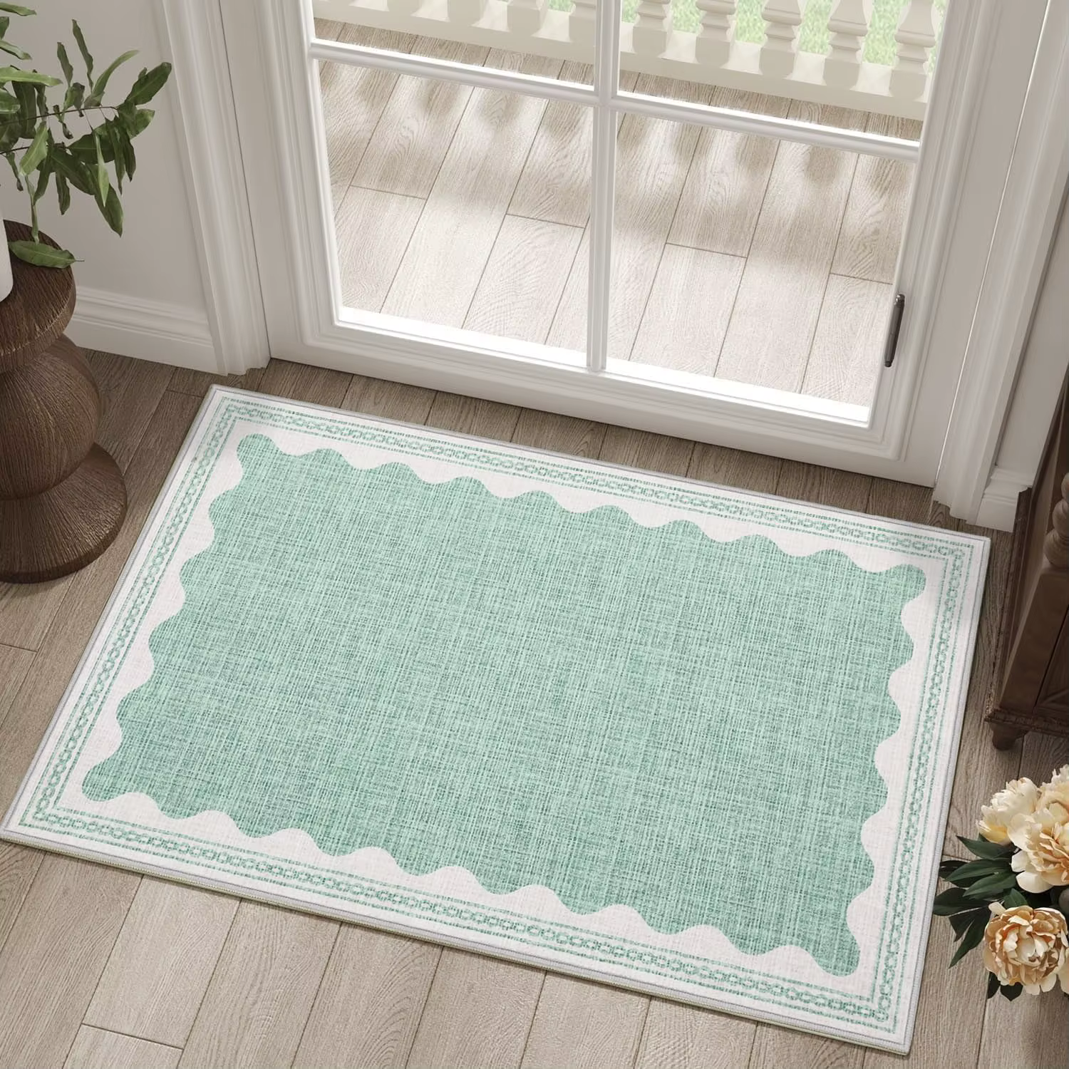 Tapis de porte rectangulaire rose