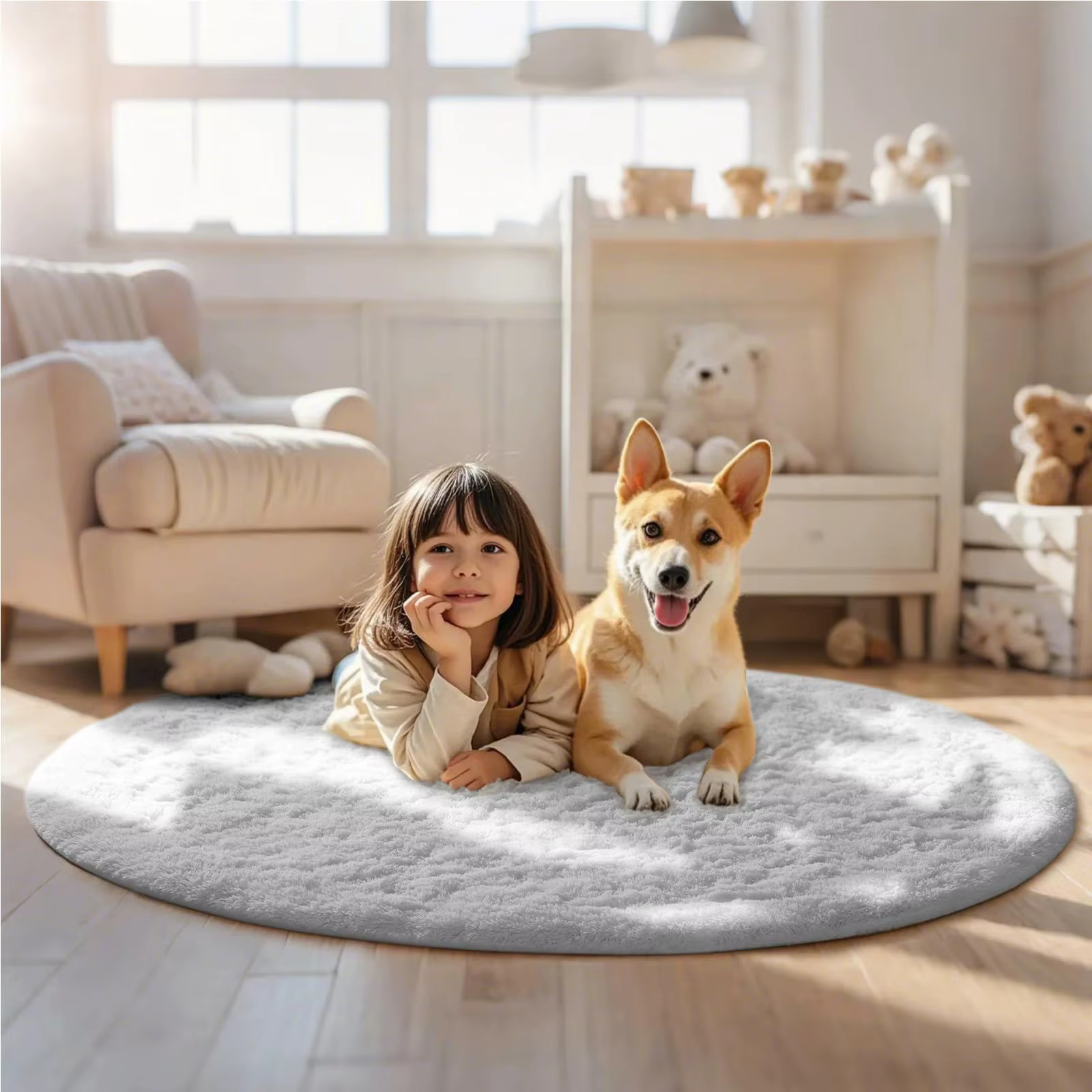 Tapis en peluche doux pour chambre d'enfants