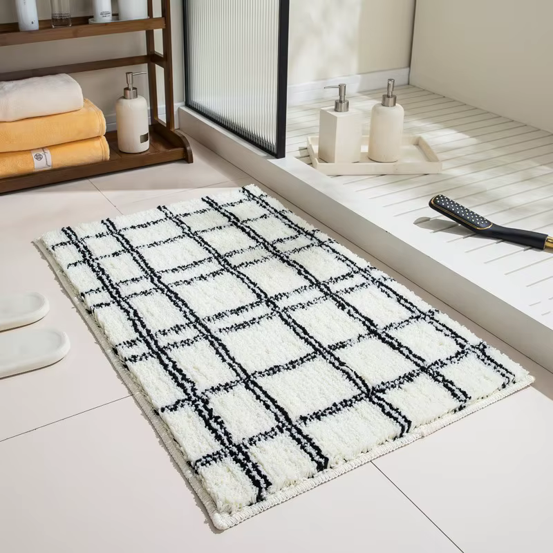 Tapis VIKAMA à carreaux bleus