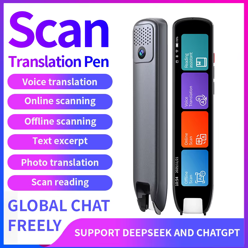 Stylo de traduction intelligent en temps réel avec lecture ponctuelle hors ligne, apprentissage vocal, traducteur photo intelligent et stylo d'enregistrement