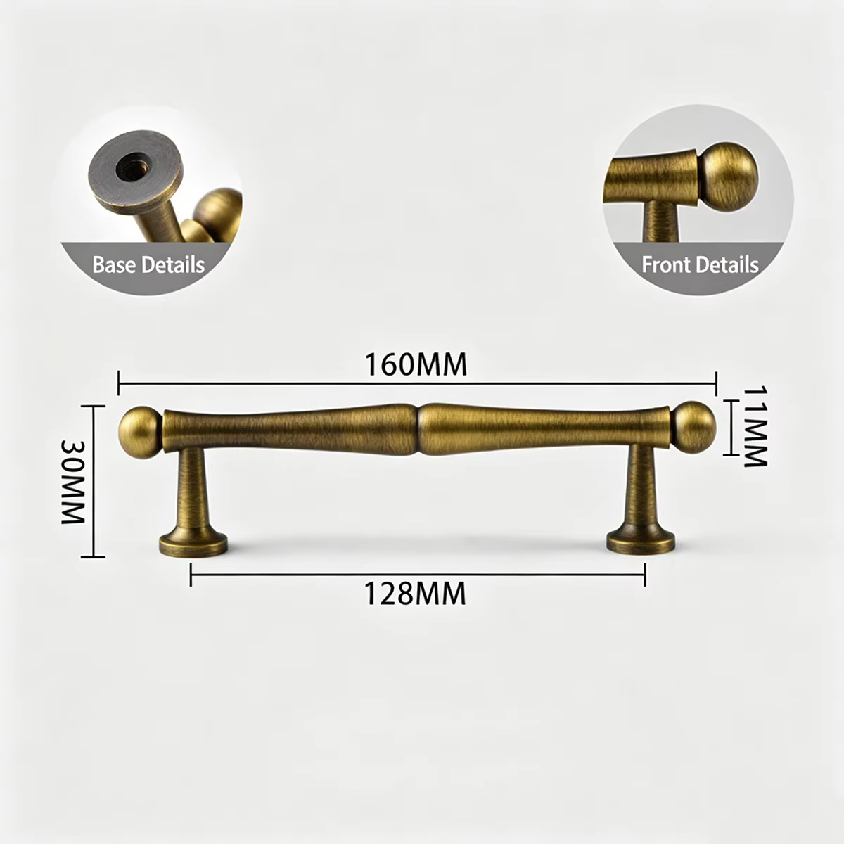 Poignées de meubles en alliage de zinc couleur bronze, boutons pour armoires de cuisine, accessoires de poignée pour armoire et tiroir, poignées rétro bronze