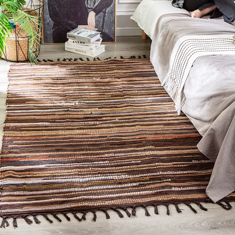Tapis à pampilles en coton