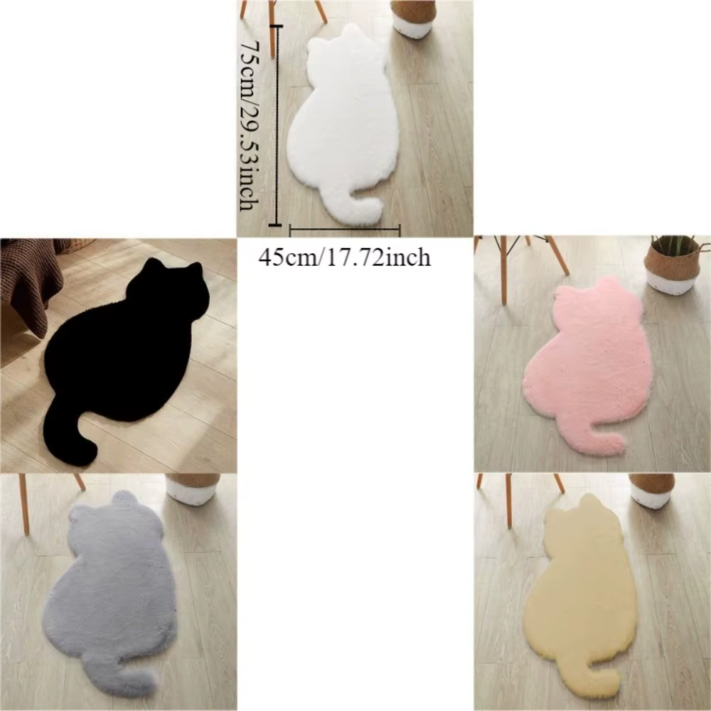 Tapis en fausse fourrure de lapin mignon de style dessin animé