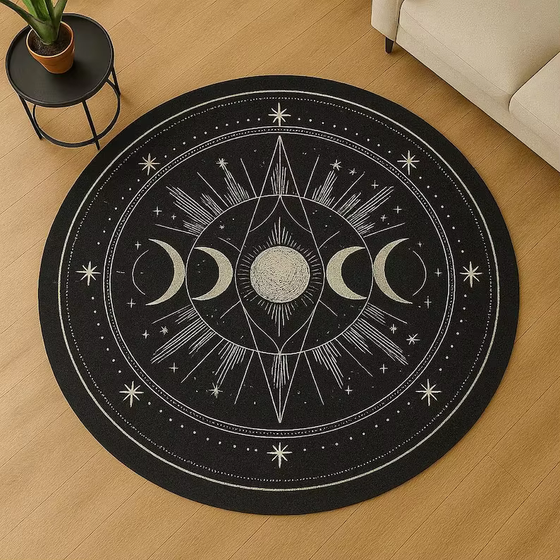 Tapis rond Phase de lune