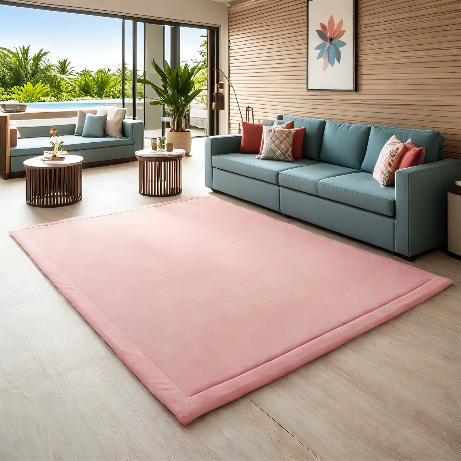 Tapis épais gris pour salon