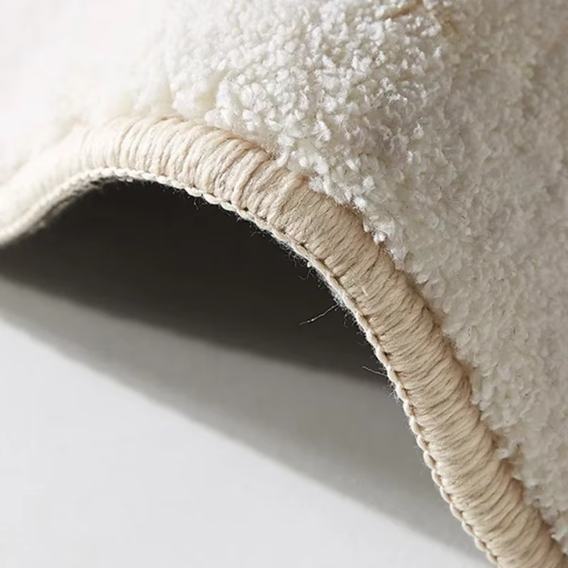 Dopamine-Tapis en peluche rose de forme irrégulière