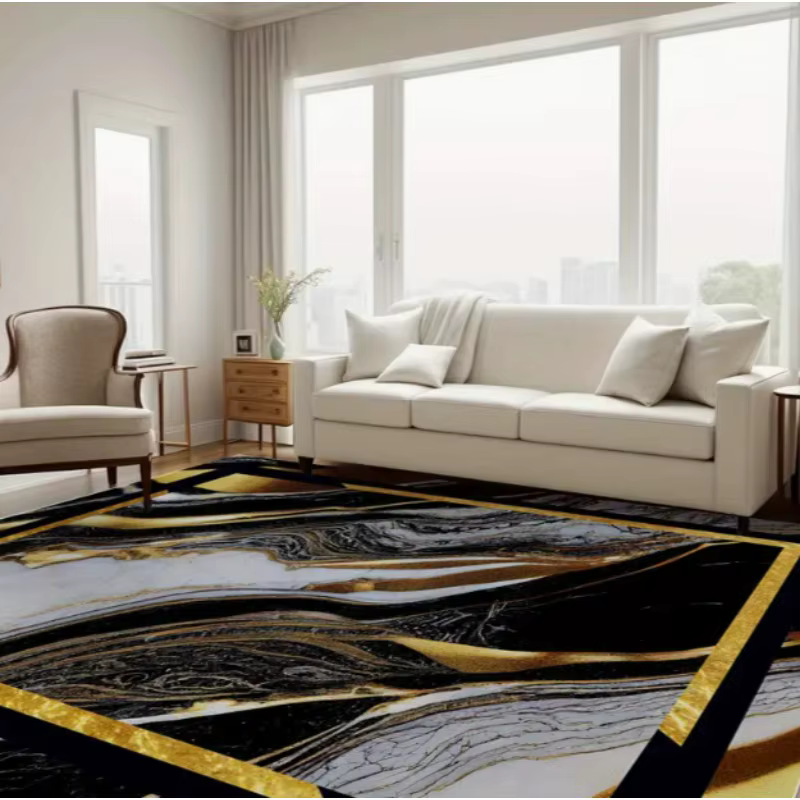 Grand tapis léger de luxe géométrique européen