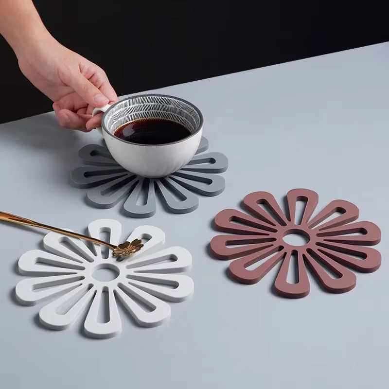 Tapis de Pot de cuisine en forme de fleur