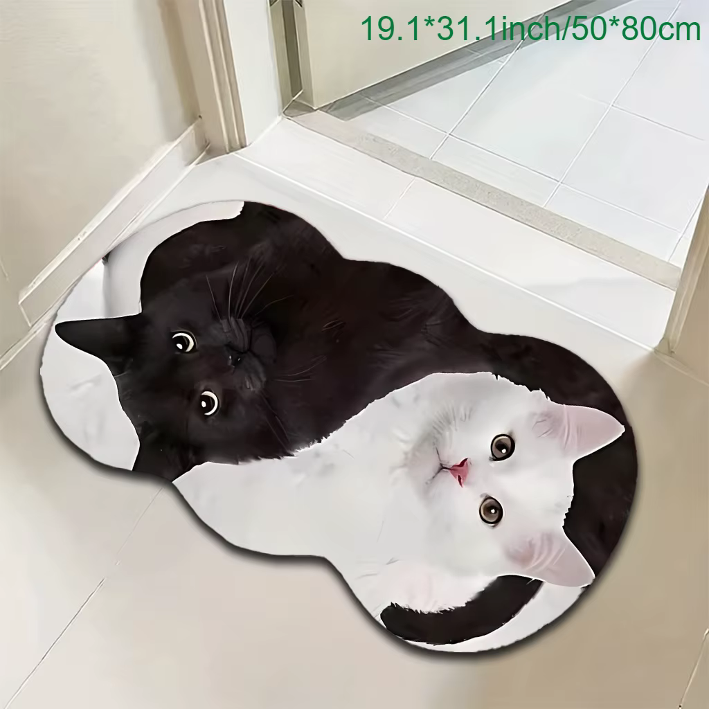 VIKAMA Tapis en velours avec motif de chat mignon et adorable