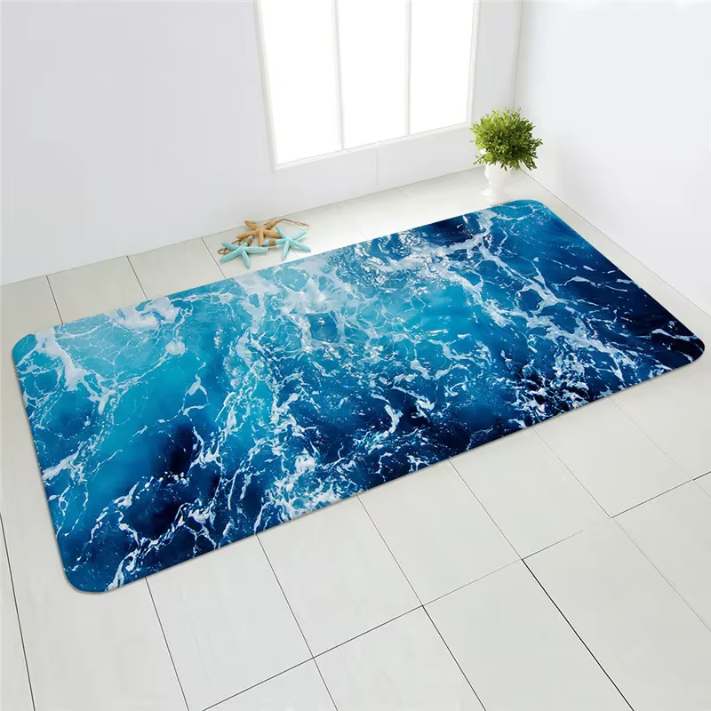 Sea beach sand wave kitchen carpet entrance door mat bedroom bathroom absorbent non-slip long