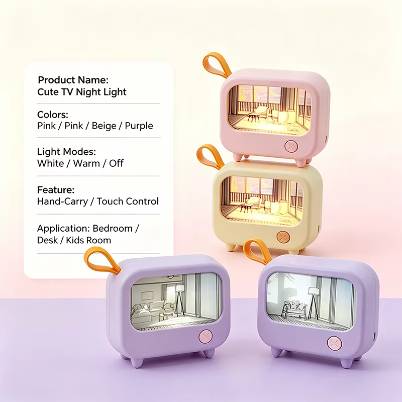 TV peinture veilleuse Led mignon enfant apprentissage lampe de Table chambre décoration de la maison atmosphère éclairag