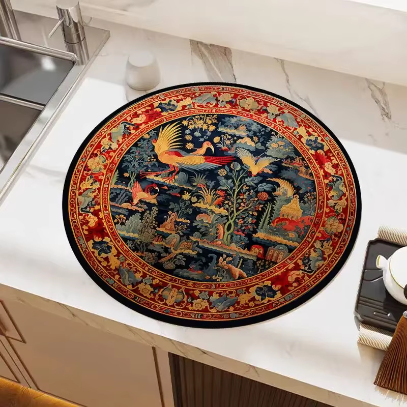 Nouveau Style chinois circulaire diatomée boue Drainage tapis Table à manger thé Bar comptoir