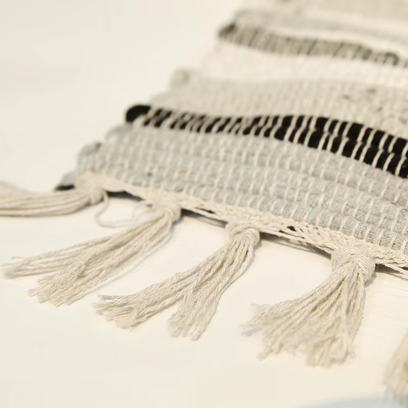 Tapis nordique en coton et lin