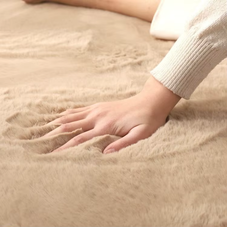 Tapis moelleux en fausse fourrure de lapin