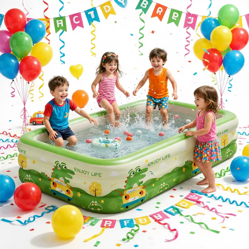 Piscine gonflable pour enfants de 1,5 à 2,6 m pour jardin, fête en plein air, grande piscine familiale, bain intérieur/extérieur pour bébé