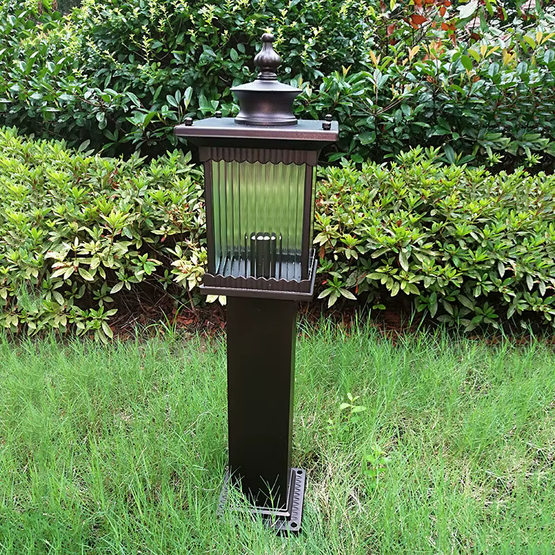 Lampe de pelouse extérieure, mur étanche du sol au sol du jardin, porte de cour, applique murale de Villa carrée