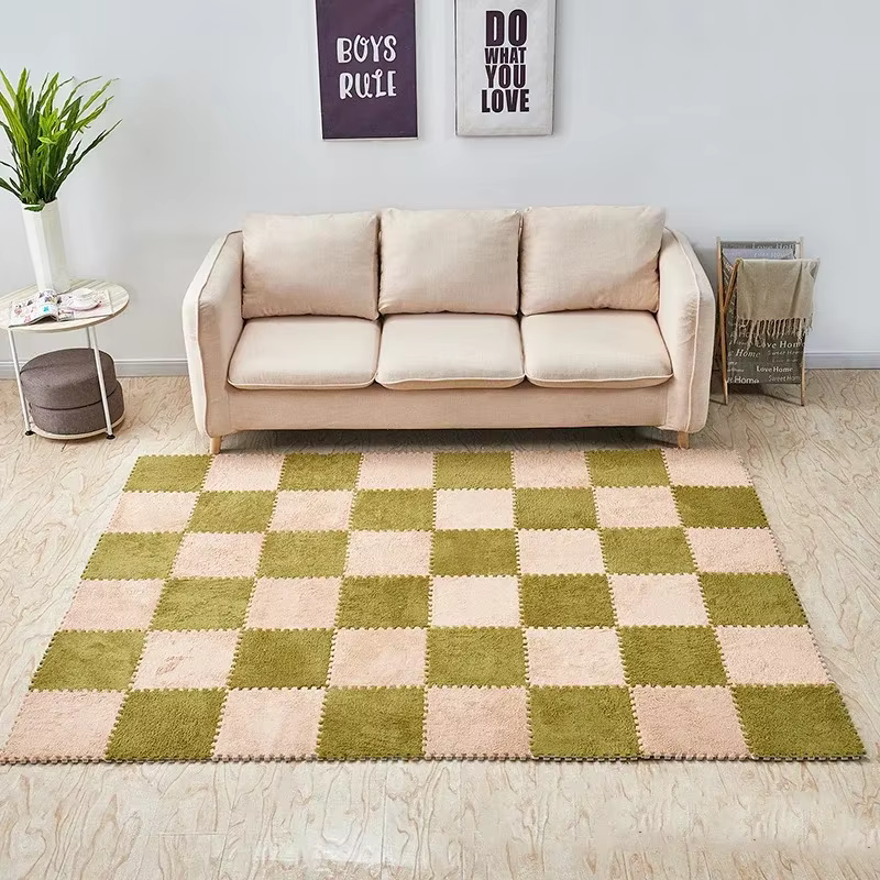 30X30 cm bricolage puzzle Shaggy tapis salon chambre doux sol zone
