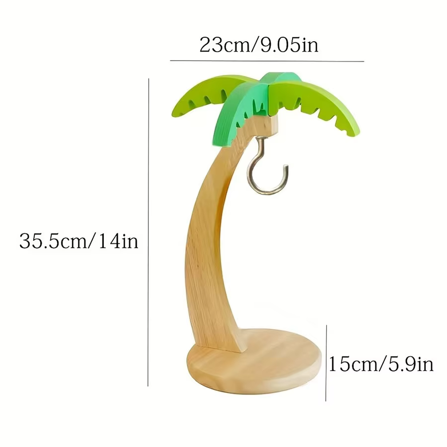 Support à bananes en bois, étagère de cuisine suspendue, support de rangement vertical décoratif pour fruits avec feuilles simulées et crochets, décoration de cuisine