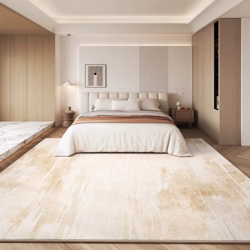 Tapis en peluche épais et antidérapant pour décoration de chambre à coucher