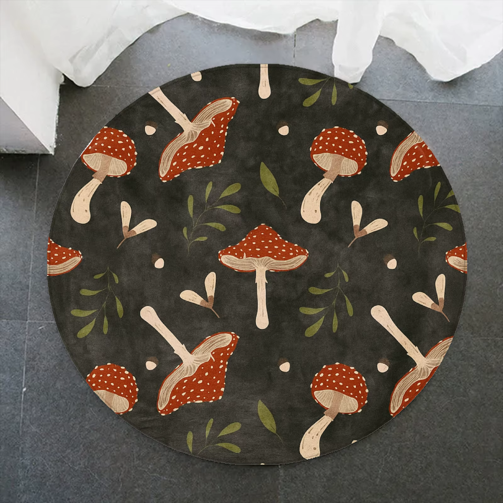 Tapis champignon personnalisé en flanelle douce