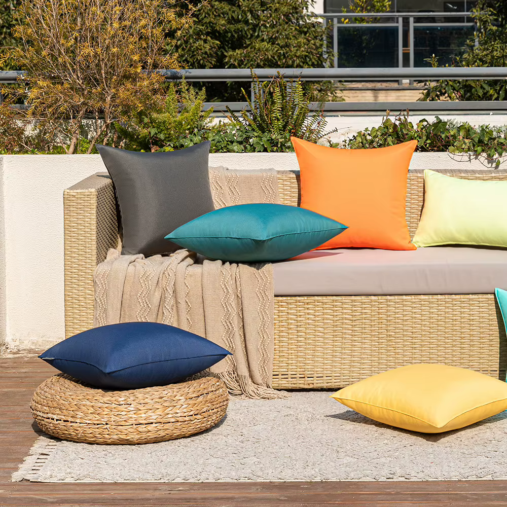 Housse de coussin imperméable couleur bonbon pour l'extérieur