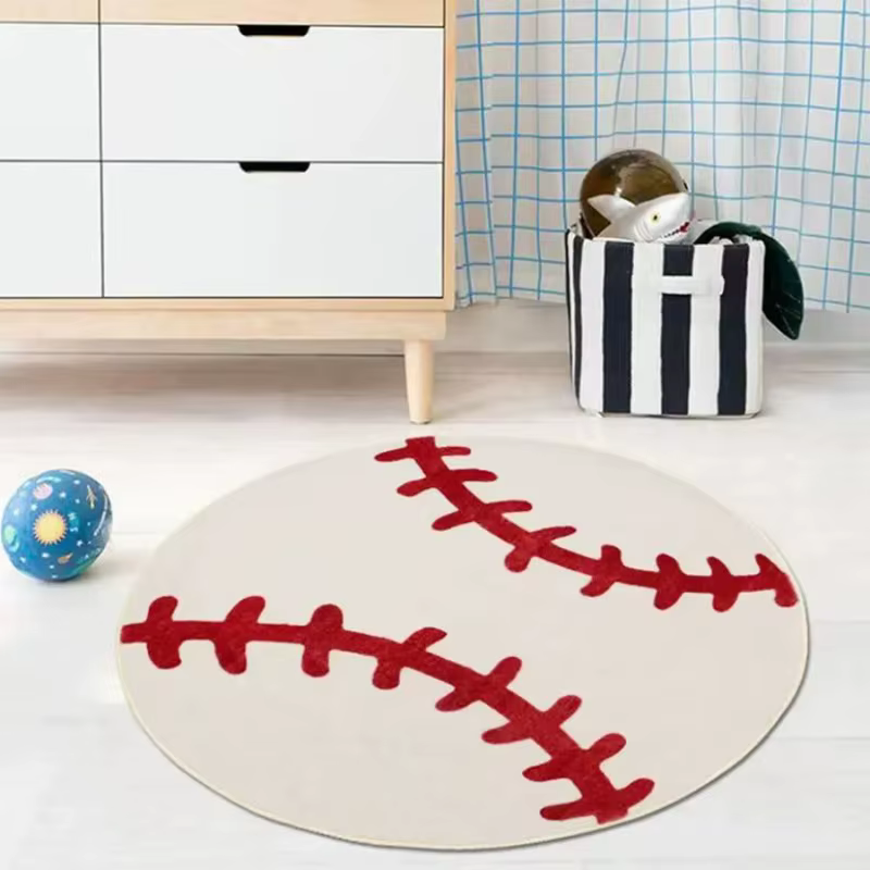 Tapis rond de basket-ball pour chambre à coucher