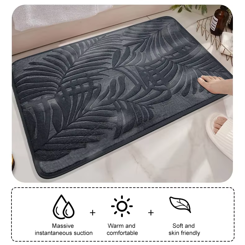 Tapis de salle de bain absorbant et antidérapant