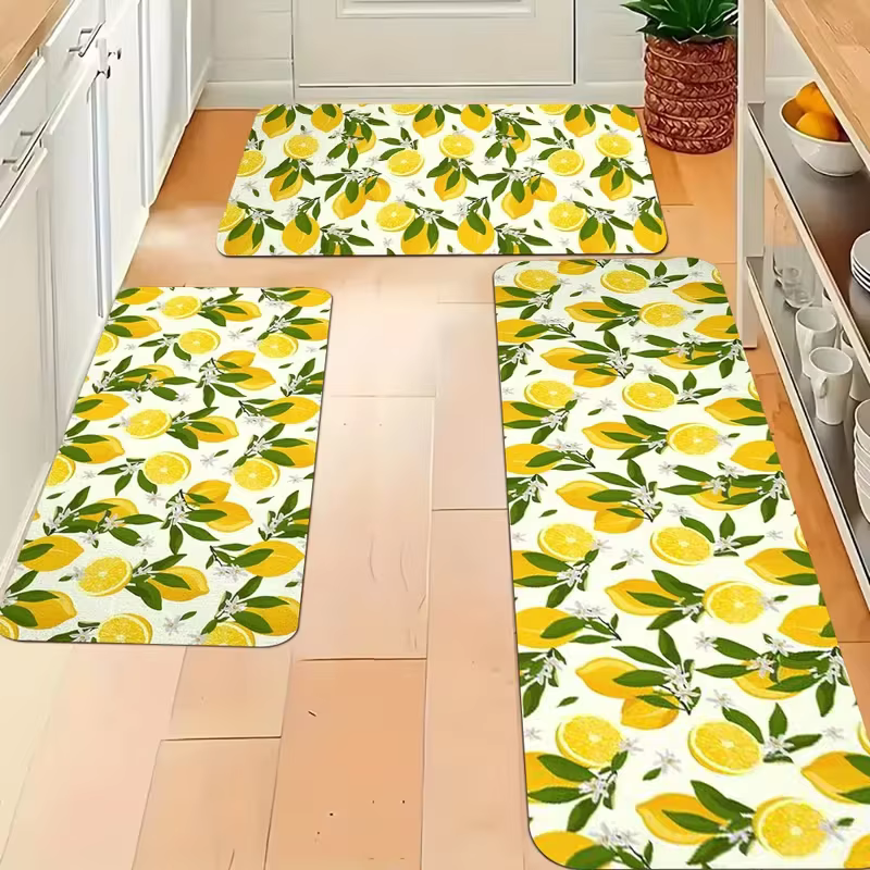 Tapis de cuisine imprimé citron