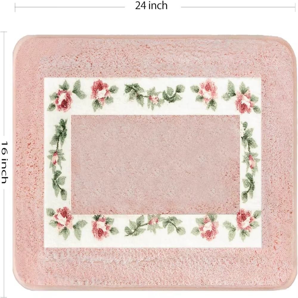 1 pièces nouveau tapis rose en microfibre 16*24 pouces