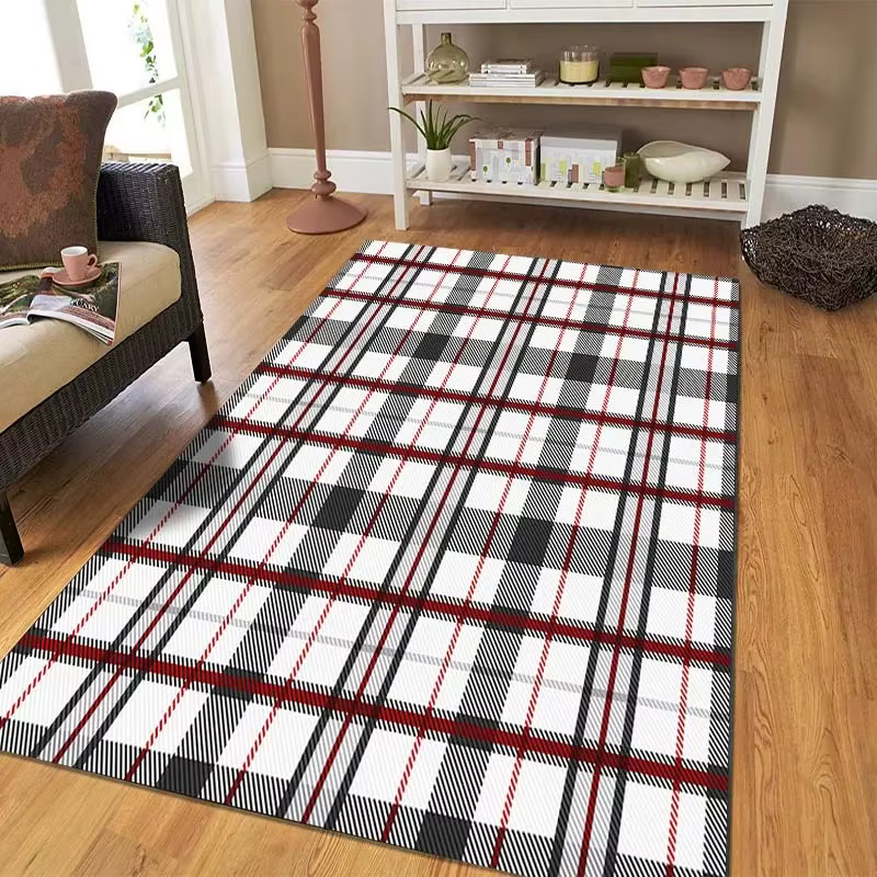 Tapis de sol à carreaux classiques, décoration de porte, maison, salon