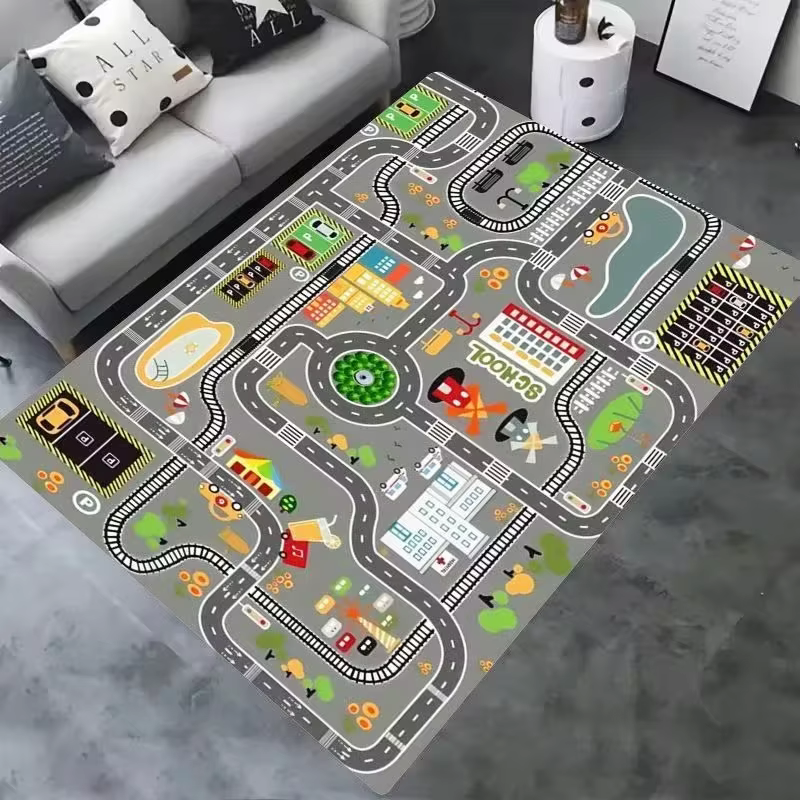 Tapis sur le thème du trafic de la ville d'autoroute pour enfants