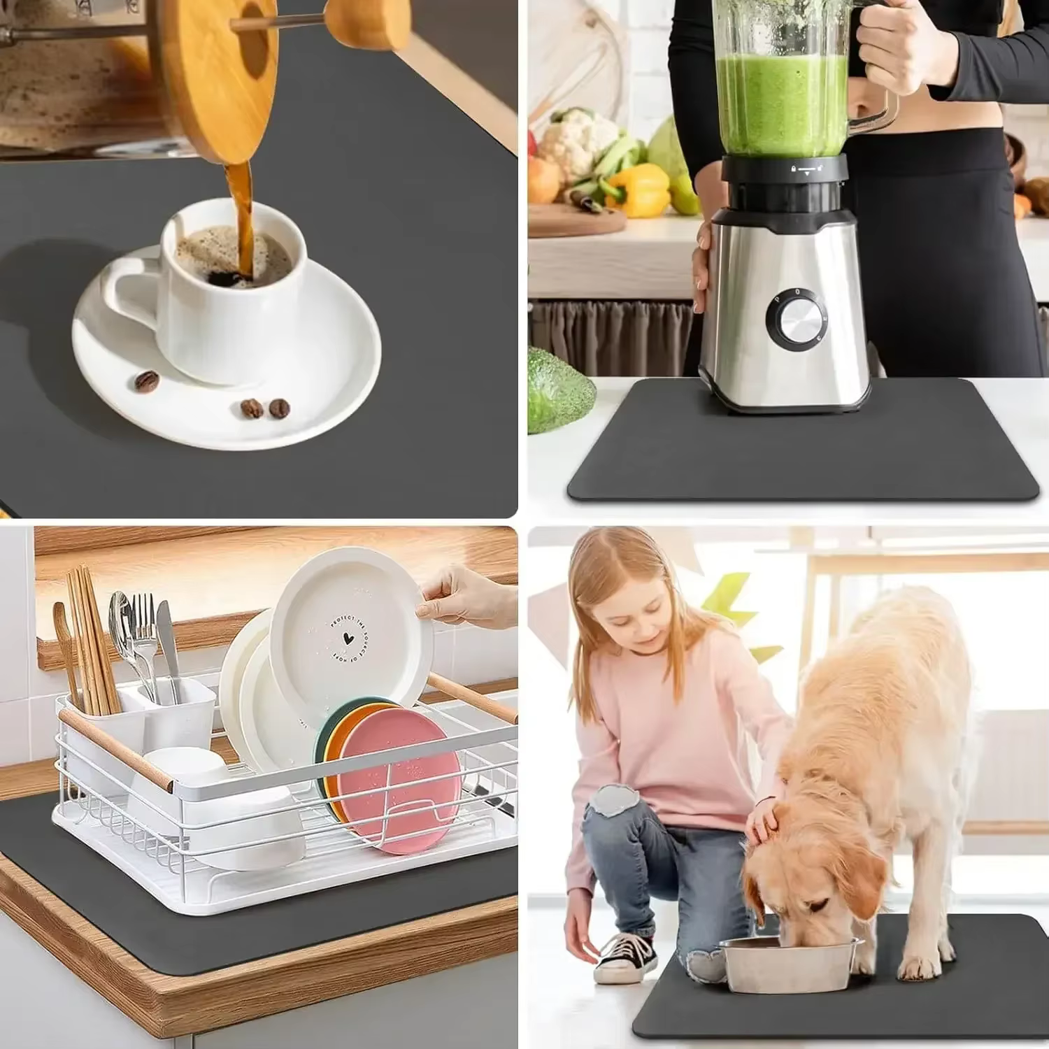Accessoires de cuisine tapis de séchage de vaisselle
