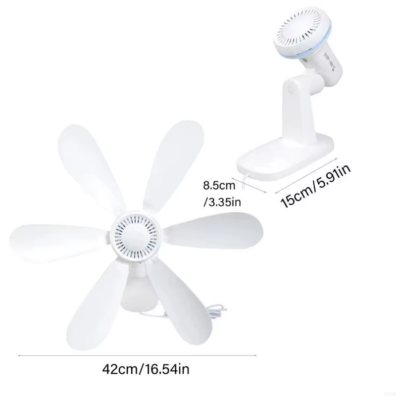 Ventilateur mural de 16,5 pouces avec télécommande et minuterie, petit ventilateur USB 5V puissant à 4 vitesses, ventilateurs silencieux pour les coins de la chambre et les cuisines