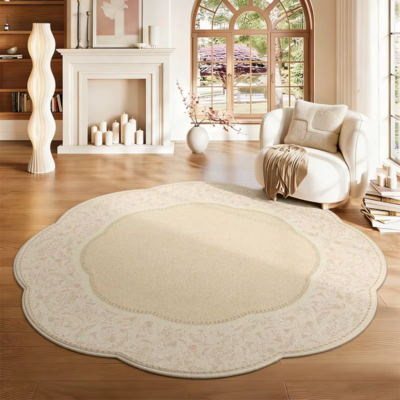 Tapis de forme irrégulière pour chambre à coucher