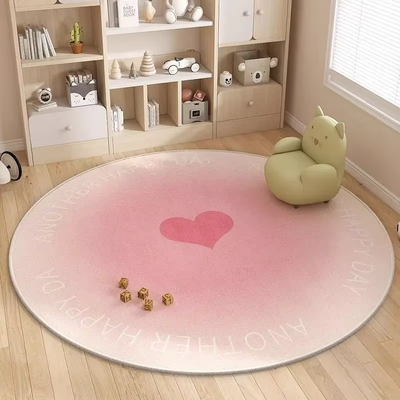 Tapis rond nuage d'enfance heureuse-tapis de chambre d'enfant dégradé rose utilisé pour la décoration de la maison