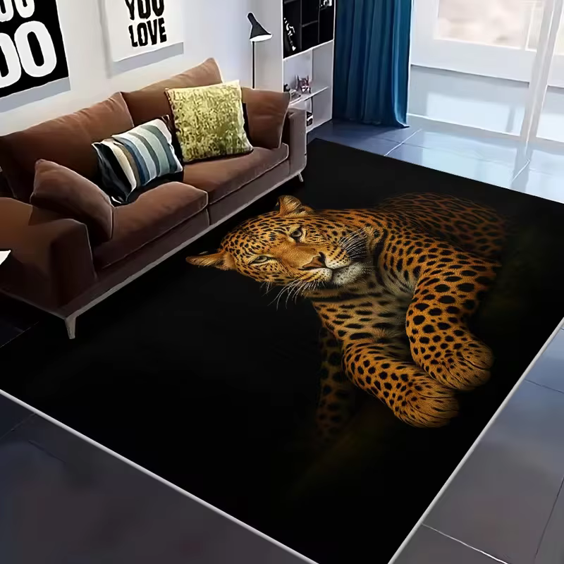 Tapis de sol à motif léopard décontracté