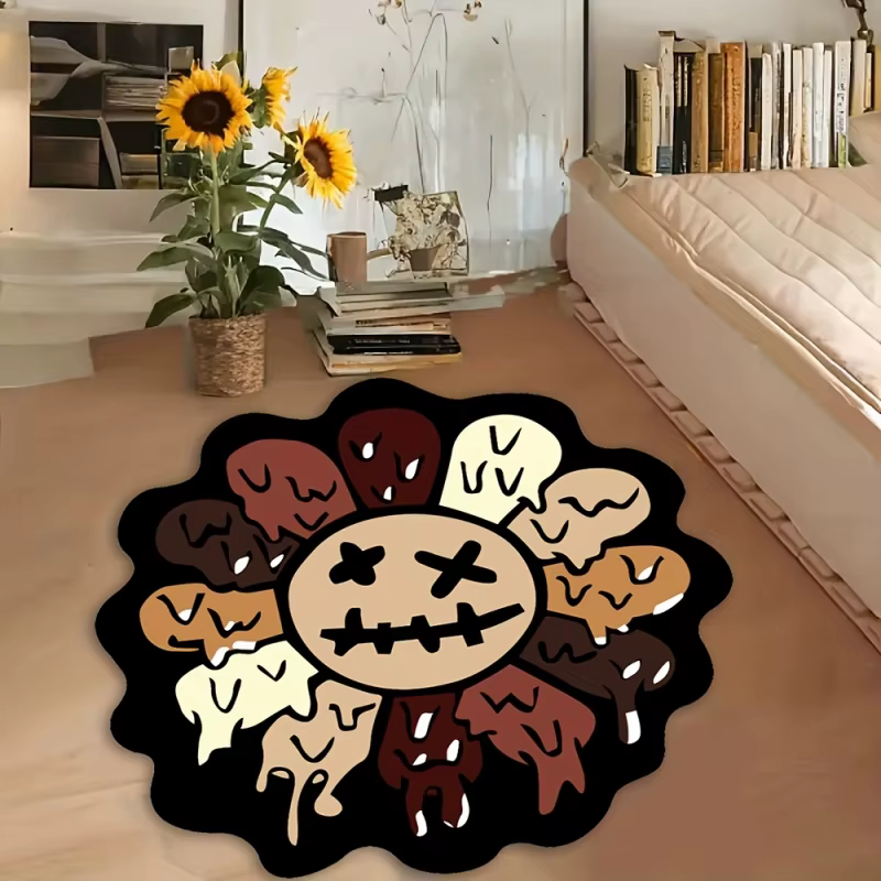 VIKAMA Tapis tournesol doux et confortable pour chambre à coucher
