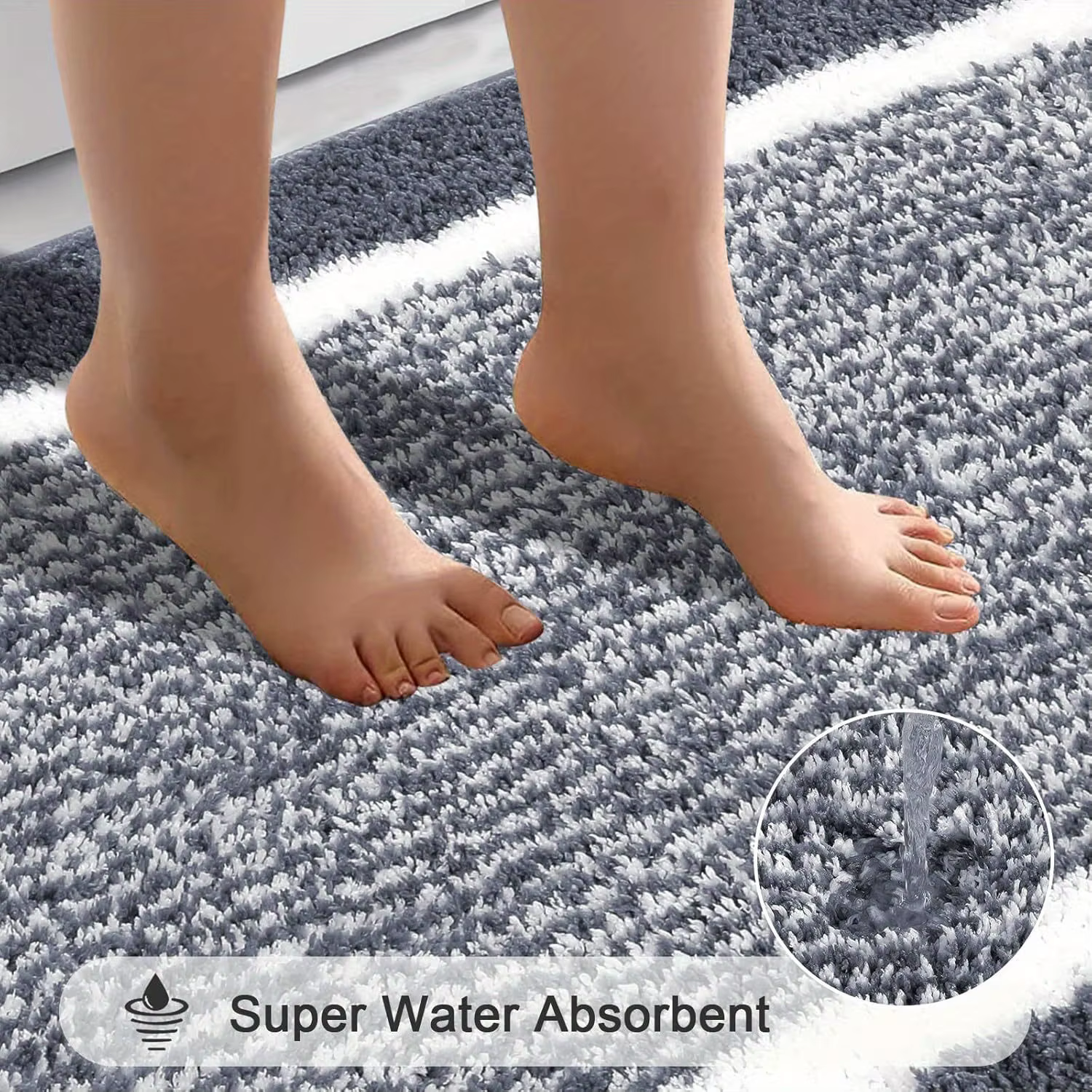 Ensemble de tapis de salle de bain en microfibre lavable 3 pièces/ensemble