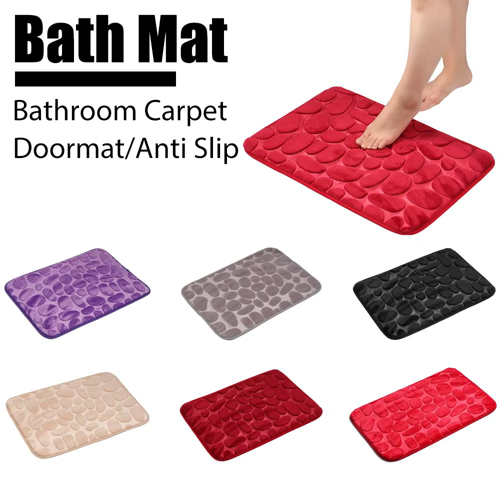 Tapis de bain antidérapant, 40x60cm, galets souples, pour salon, paillasson de salle de bain