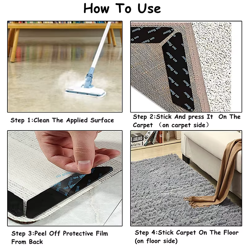 Autocollant antidérapant pour tapis