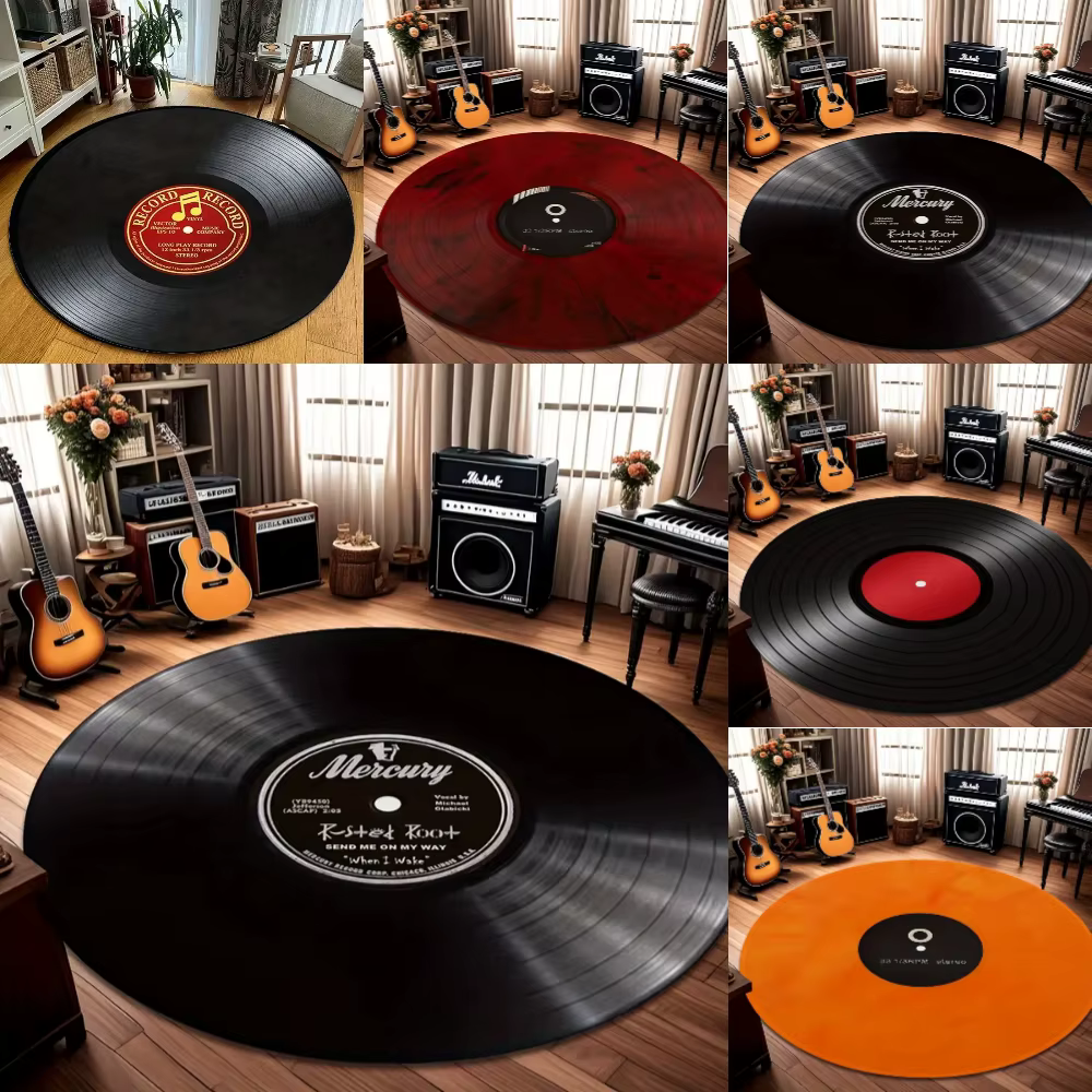 Tapis rétro en vinyle pour salle de pratique musicale