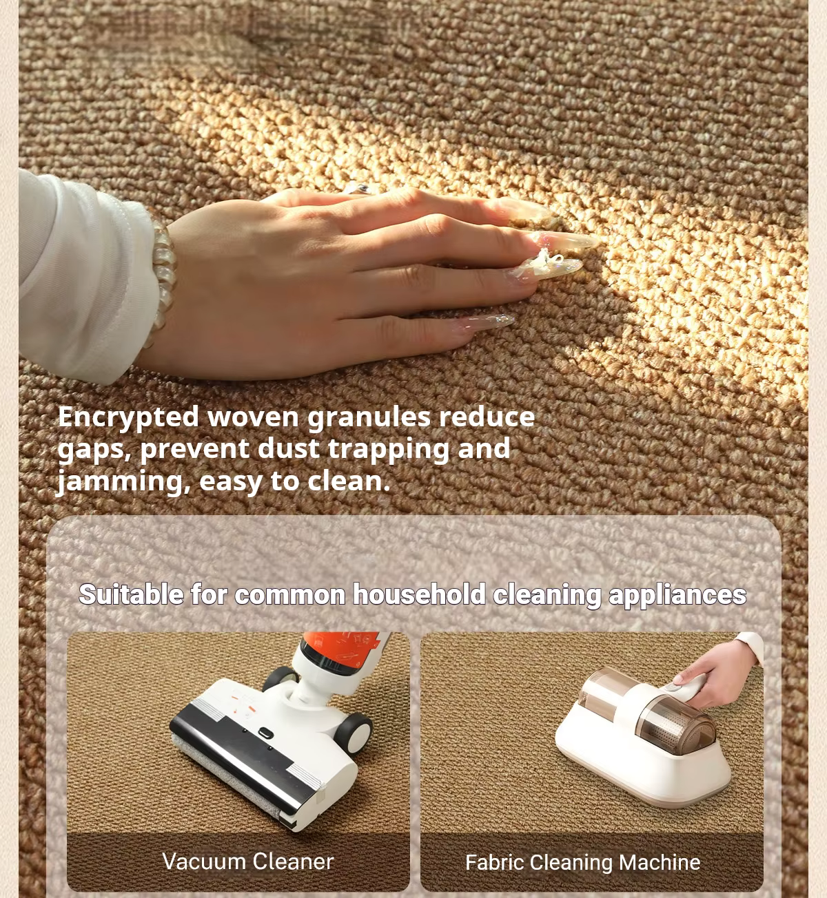 Tapis de cuisine antidérapant lavable en faux sisal