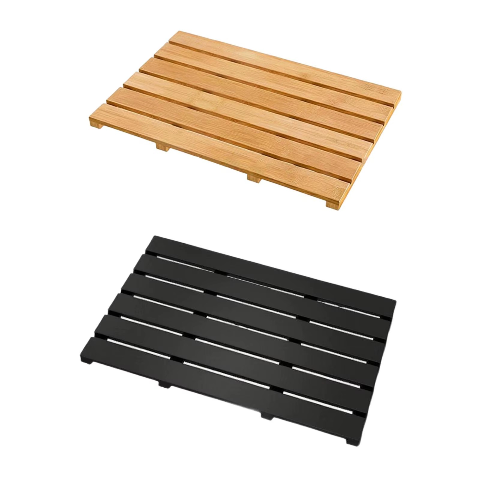 Tapis de bain en bambou imperméable pour intérieur et extérieur