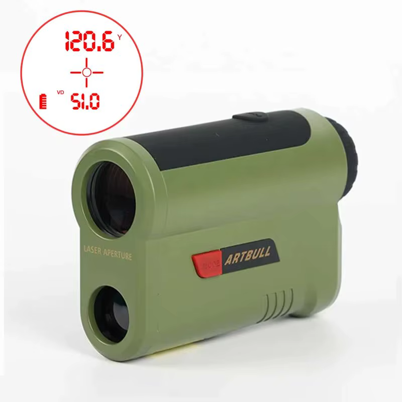 Télémètre laser à affichage rouge OLED pour la chasse, 1200, 2000 verges avec amplification 7x, compteur longue distance, extérieur