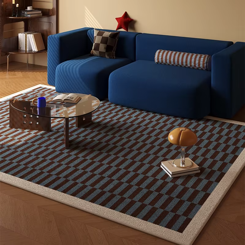 VIKAMA Tapis vintage en velours cristal résistant aux taches et antidérapant pour salon