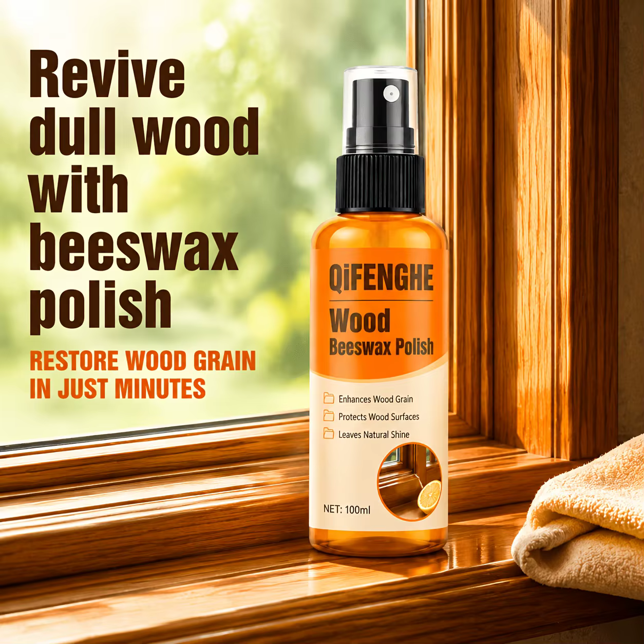 Cire et polissage pour bois multi-usages, éliminent les taches tenaces et lissent les rayures sur le bois clair, pour les surfaces des meubles en placage.