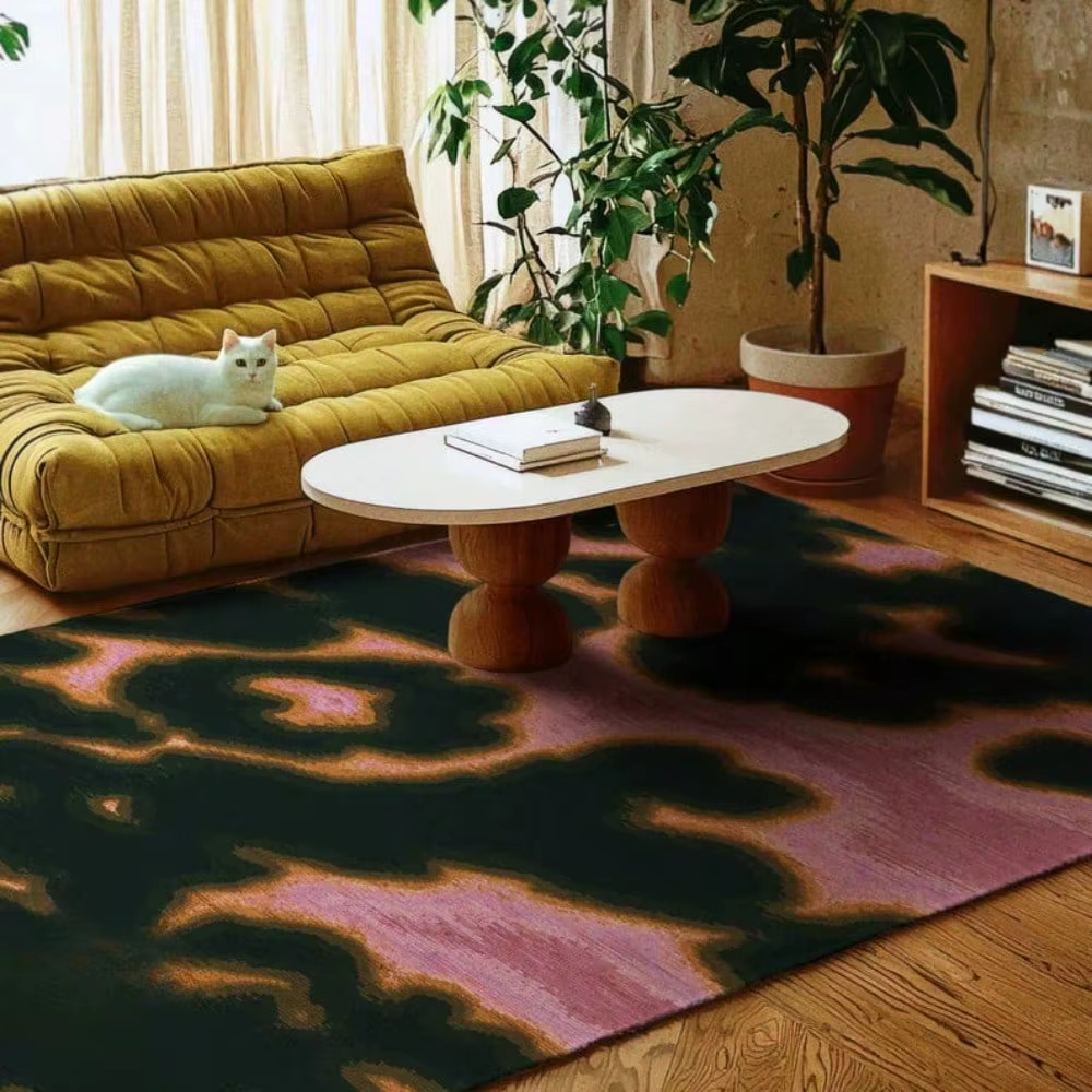 Tapis imprimé Animal rose vert