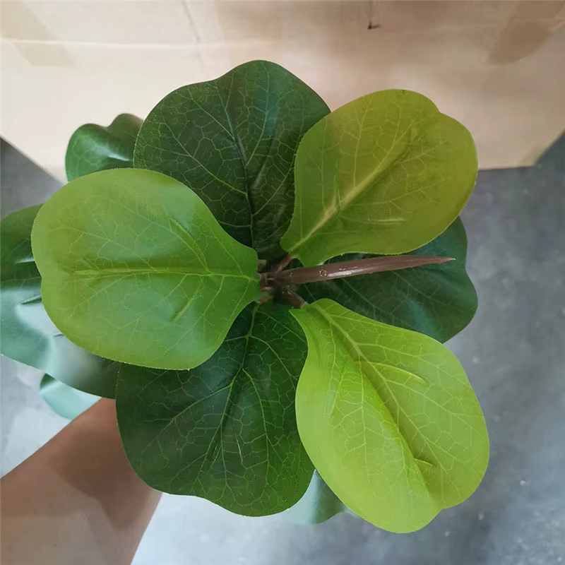 Plantes artificielles ABKJ-4X, figuier à feuilles de violon, faux ficus lyrata, arbres artificiels, buissons verts, verdure pour jardin, véranda, boîte à fleurs, décoration.