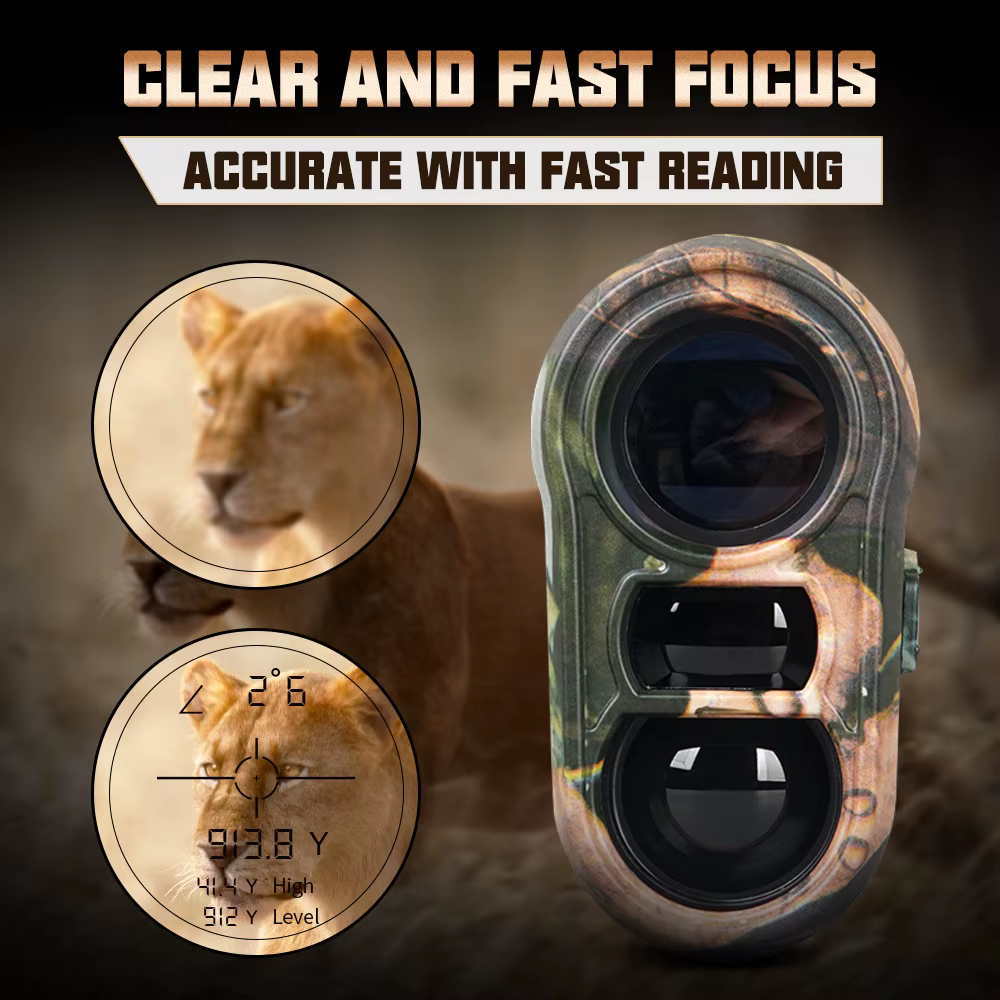 Télémètre laser REVASRI 1000M pour la chasse avec technologie d'acquisition de cible extérieure rechargeable Type-C, monoculaire